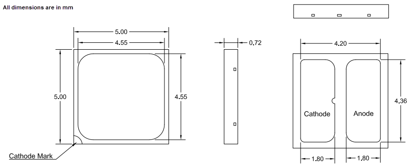 Mechanical Drawing - Lumileds LUXEON 5050 HE White LEDs